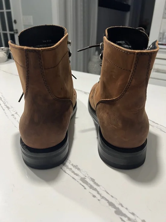 Thursday Boot Company Men's Tan Leather Captain Cap-Toe Lace-Up Boots size 8 - Picture 7 of 15